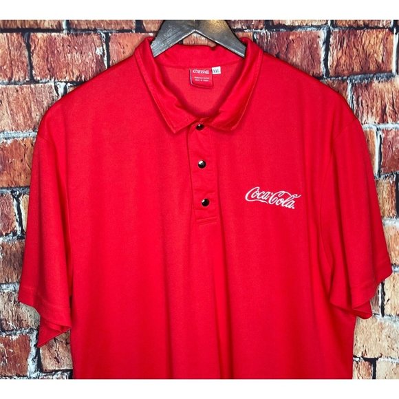 Coca-Cola Coke Red Polo Shirt Embroidered Men’s 2XL XXL Short Sleeve Soda Pop - Picture 1 of 4